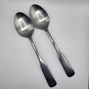 Vintage Supreme Cutlery Japan Liberty Bell Soup Spoons Stainless Set of 2